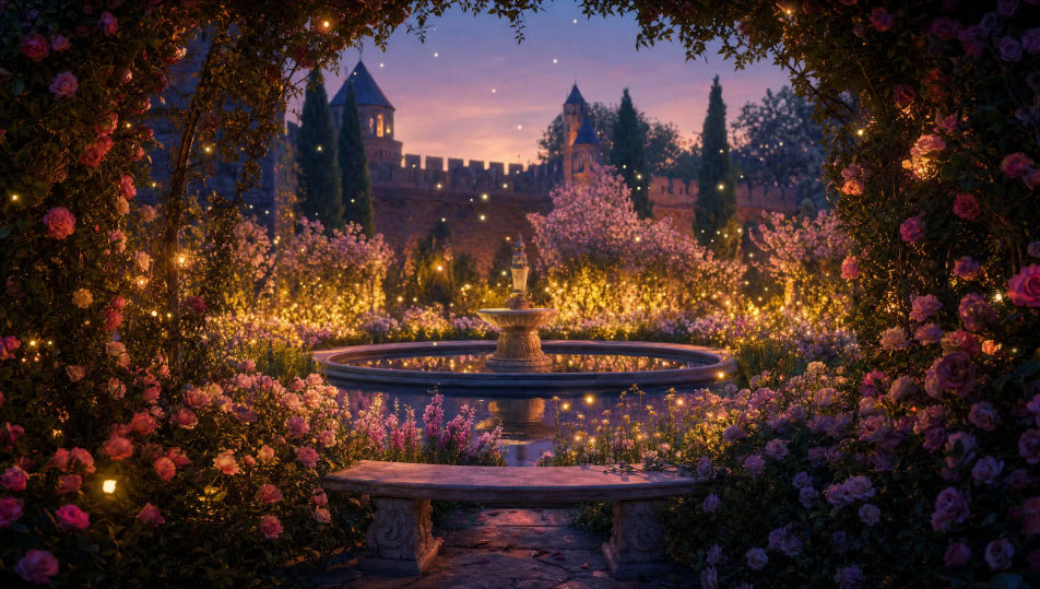 O jardim encantado de buganvílias