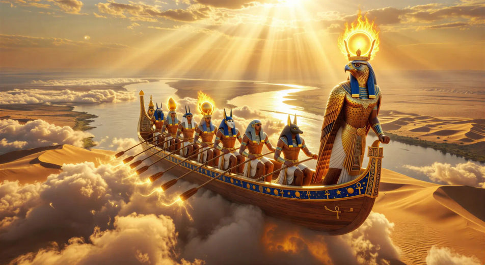 Ra’s solar barge crossing the day sky