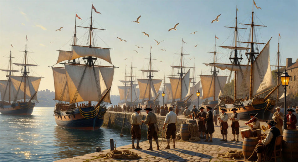 O Hispaniola zarpa de Bristol