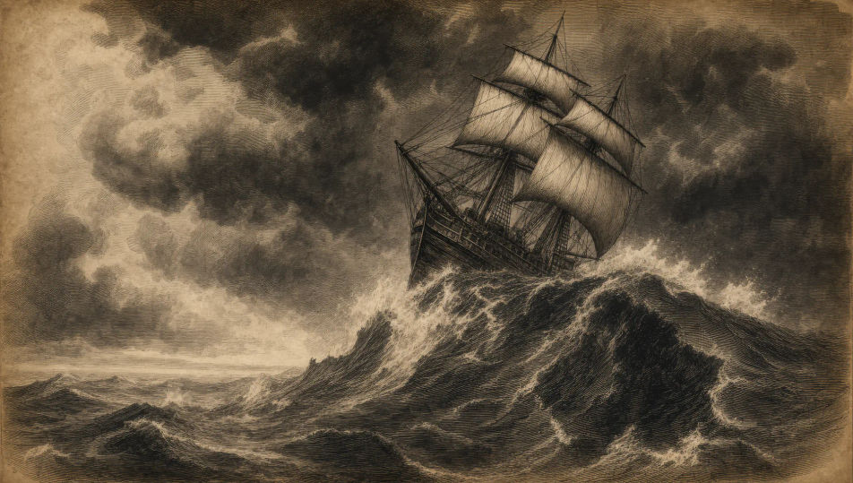 A ship in a storm
