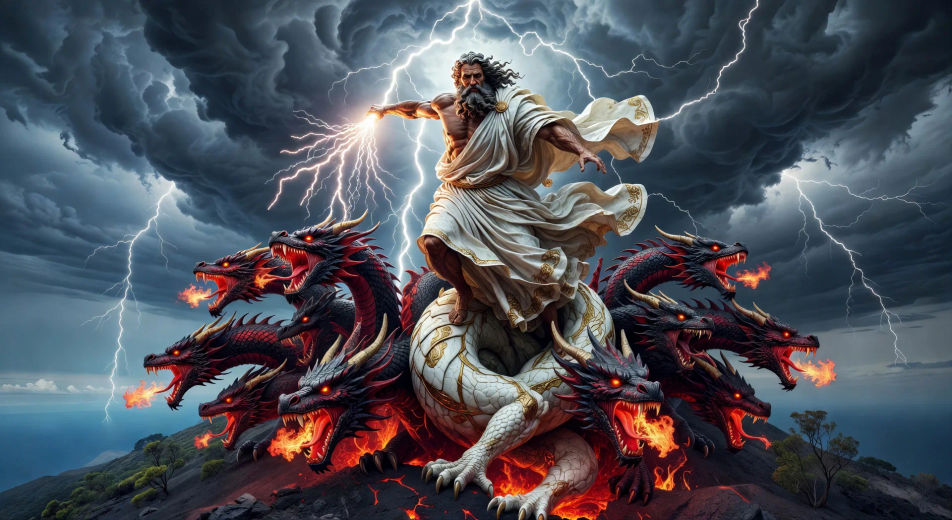 Zeus enfrenta a Tifón
